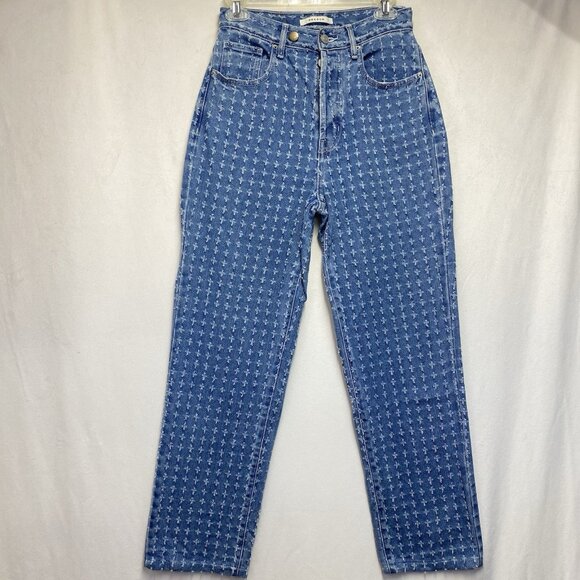 PacSun Denim - Pacsun Allover Ripped High-Rise Button-Fly Dad Jeans Women Size 26 Light Blue